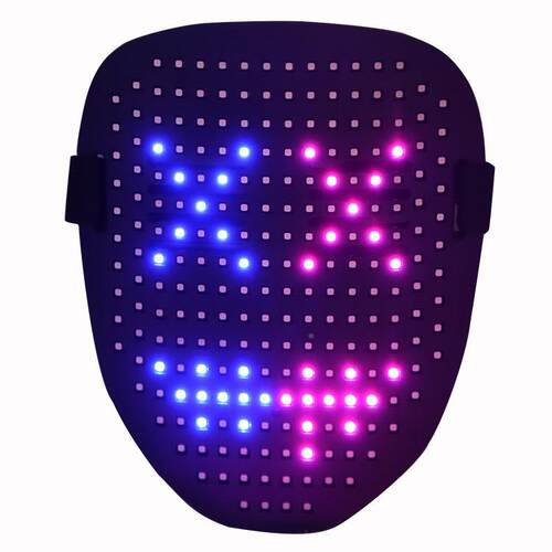2025新圣款万LED具2022mark面手节势发光面具变脸感应派对表演氛