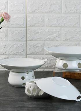 ,家用菜鱼盘创蜡菜烛盘陶瓷汤盘加热加tb-64031热炉盘盘子汤碗保