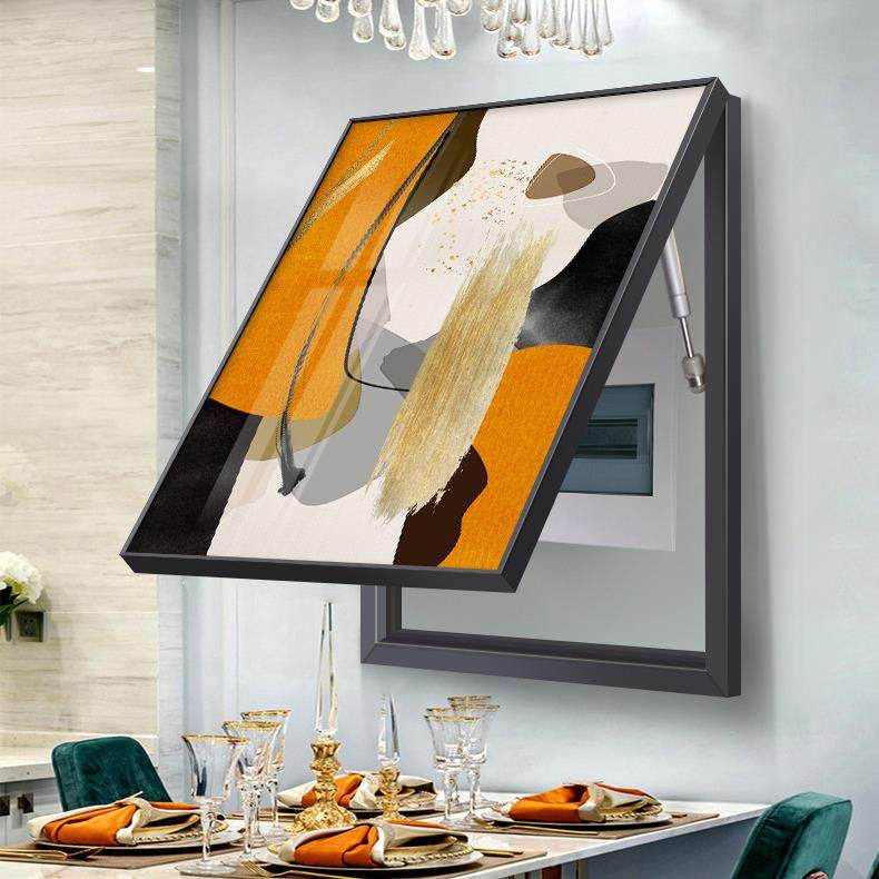 现RZL电代简约电箱装饰画竖版抽象闸电箱餐厅表壁画源总开关遮挡