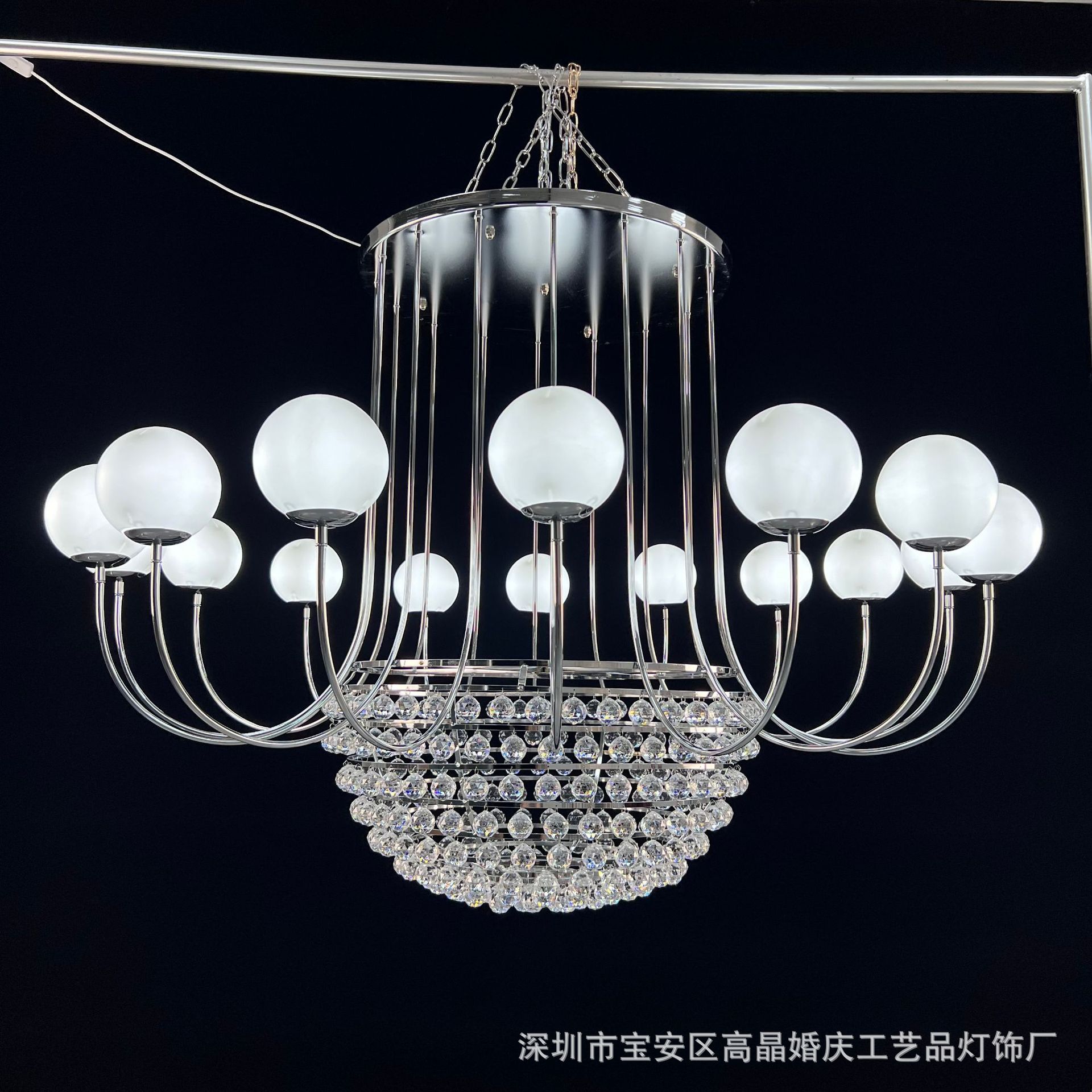 韩式森系婚庆铁艺水晶大吊灯