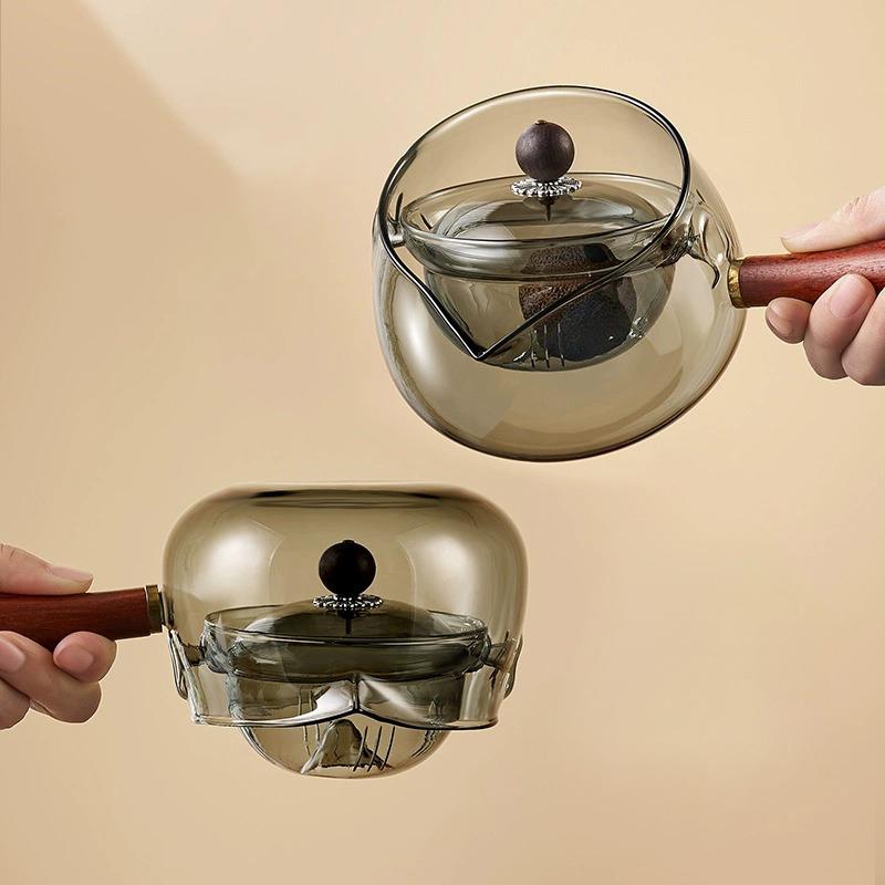 茶壶逍遥壶旋转小青柑专用侧把泡茶壶急须家用茶具套装玻璃煮茶器