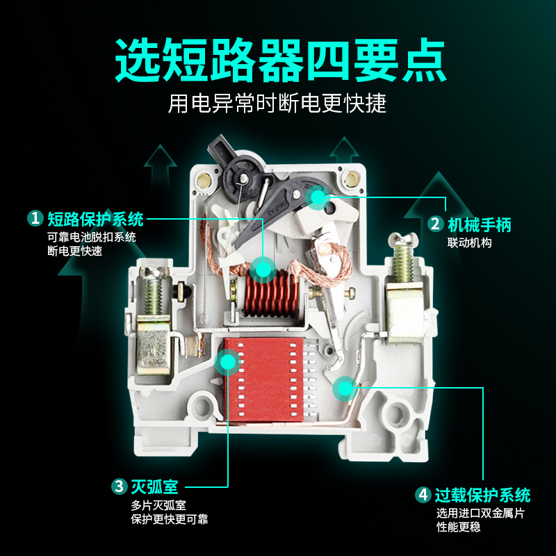 DZ7LE3P漏电保护器断路器RDX30LE家用总开关电闸短路过欠压保护