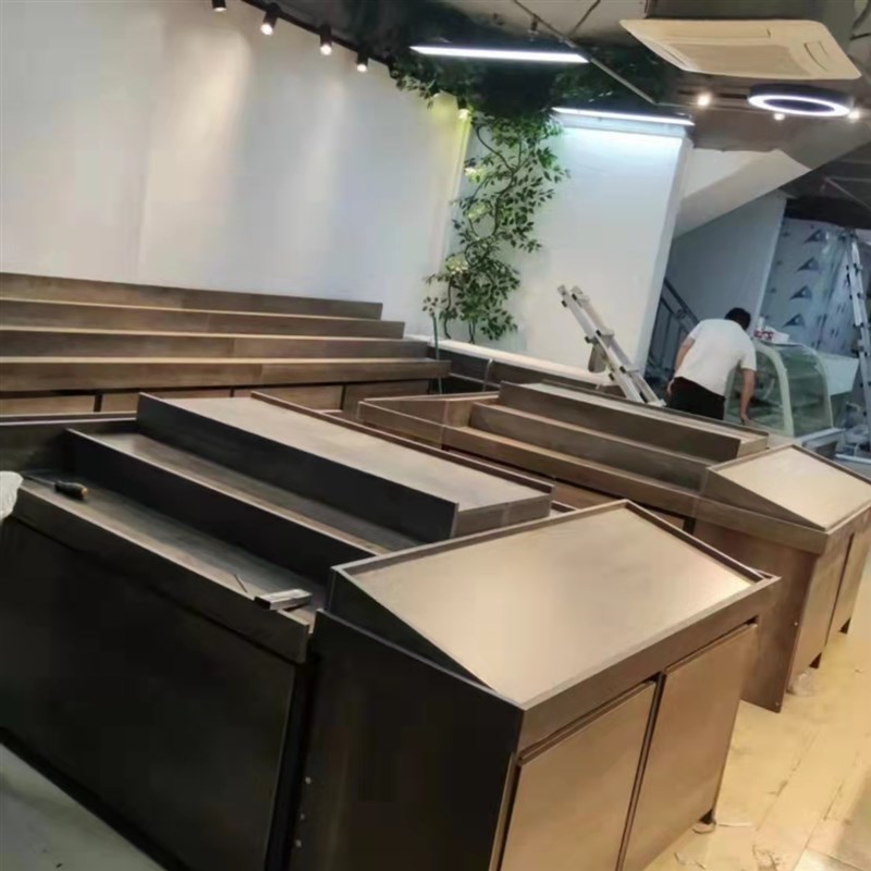 阶梯柜水果店展示架整店定制阶梯柜