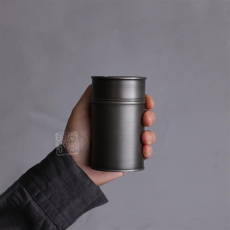 秦藏阁 竹节型纯锡茶叶罐家实用螺旋双盖密封存茶锡罐茶仓入便携