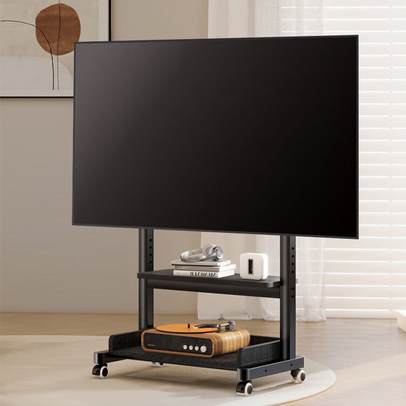 CABTE移动电视支架落地式带轮推车艺术架多功能挂架55/65/75/85寸