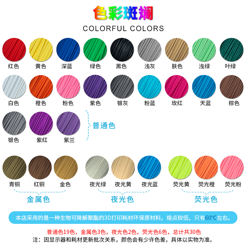 3D打印笔耗材低温PCL材料儿童涂鸦绘画笔三d立体笔芯线1.75mm