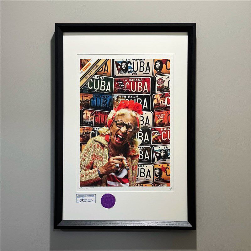 S5h限量版画 老妇人 & 古巴哈伯纳斯高希霸雪茄 艺术装饰画摆件