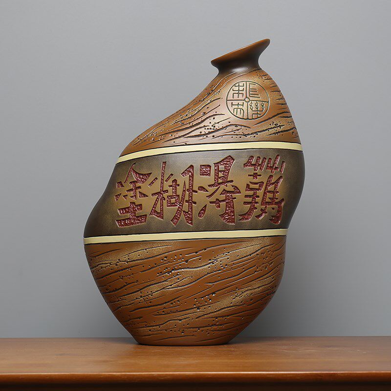 中式国风陶瓷茶室玄关隔断书柜高端工艺品酒柜装饰品摆件商务礼品