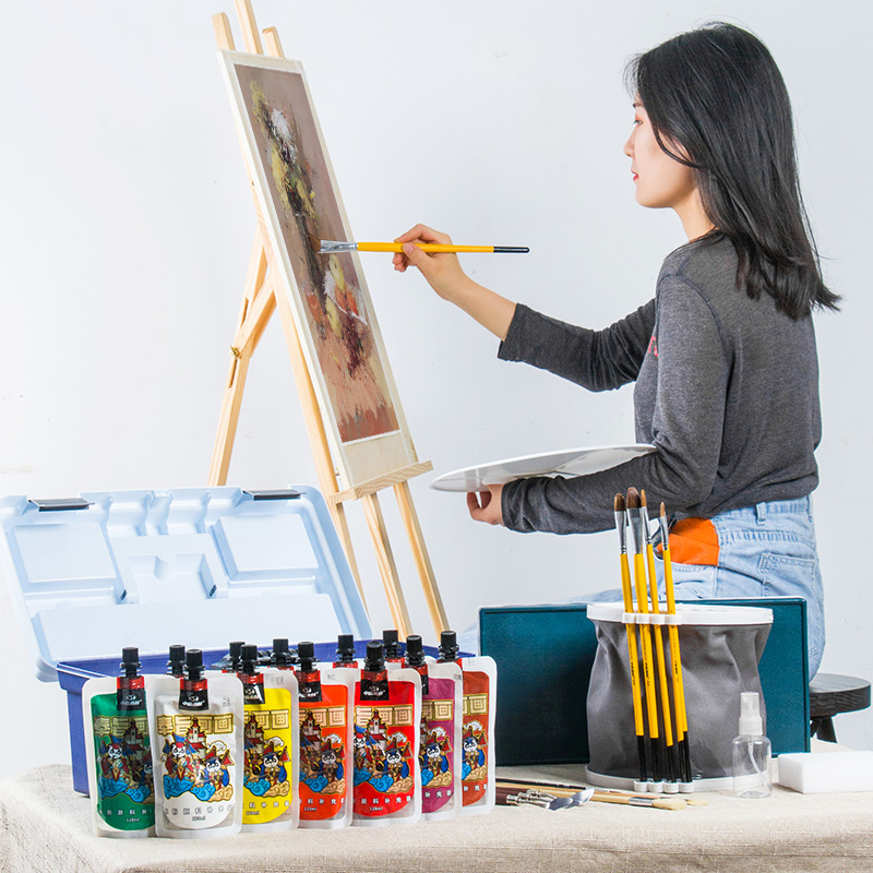 水粉颜料装2/2色学生美术生专用初学者专业色彩水彩画工具箱
