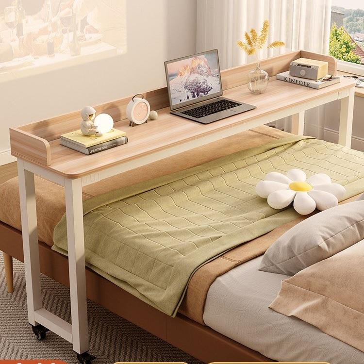 懒人实木移动跨床桌床上书桌床边桌家用卧室床尾电脑桌学习写字桌
