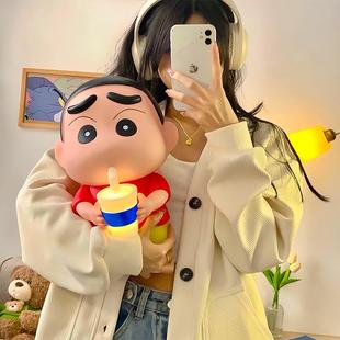 新款奶茶小新小夜灯大号可爱拍拍灯光芒四射摆件奶茶客厅家居潮玩
