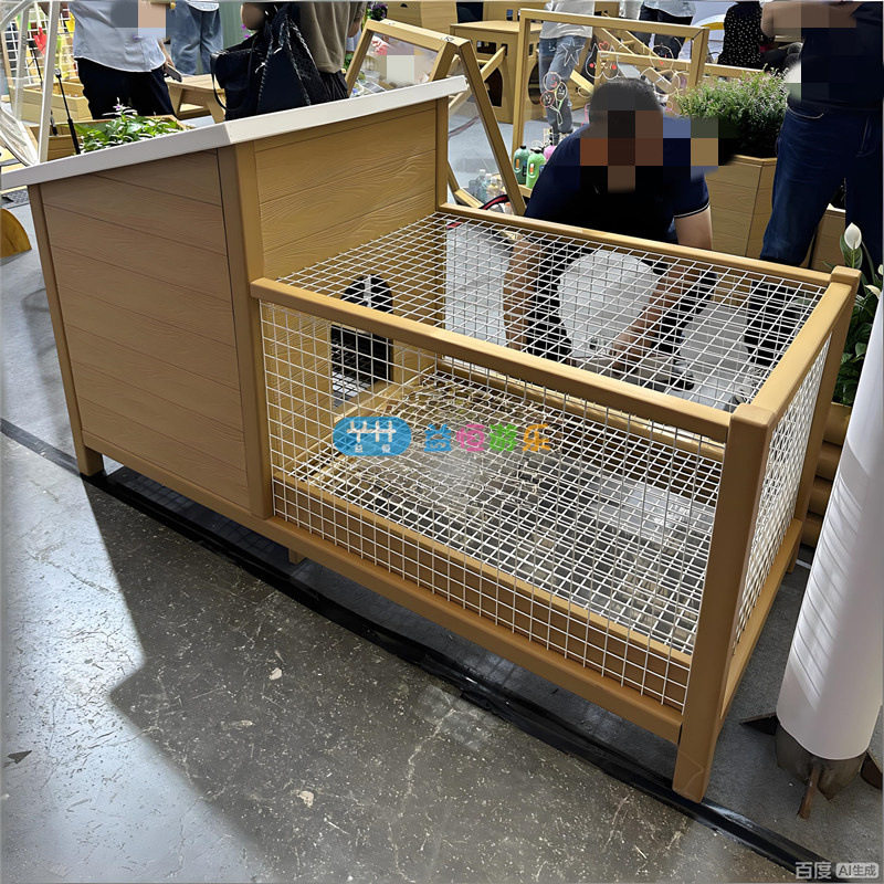 幼儿园户外养殖区动物观察房屋兔窝鸡笼儿童养殖观察笼木屋防雨晒