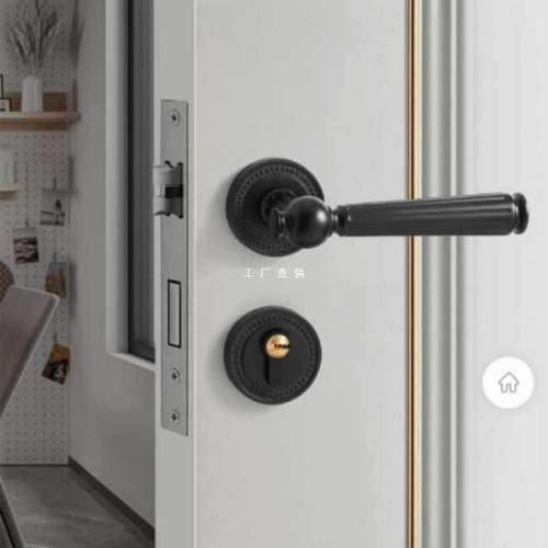 轻奢现代金色静音门实木分体门锁具锁磁吸静音室内卧室房门锁