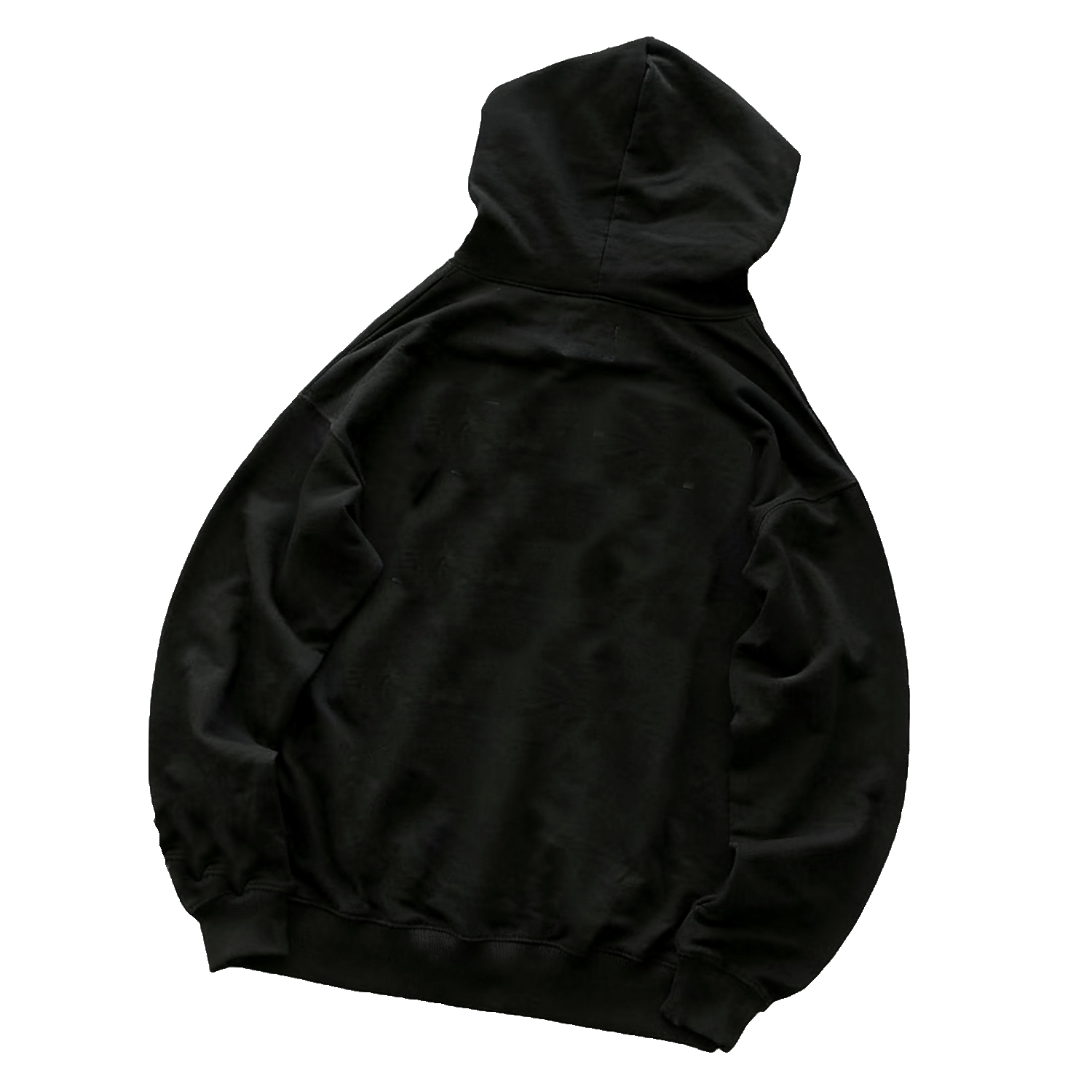 thumbnail for Left: On plush brown background, apricot-colored hearts and round cords 22121729 black hoodie