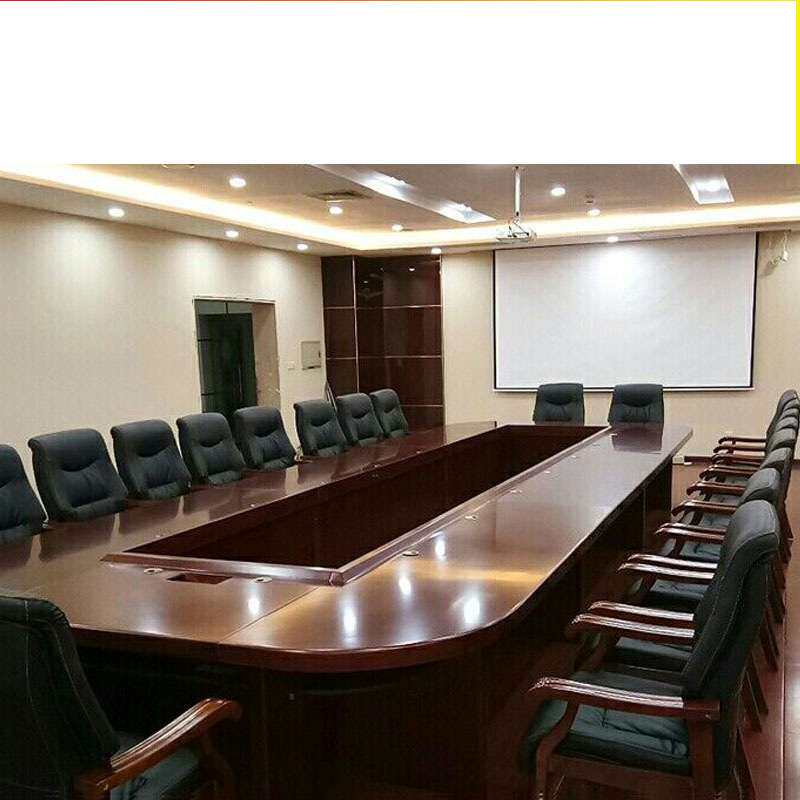苏州办公家具5米会议桌 商务可DING长条椭圆U型油漆贴木皮会议桌