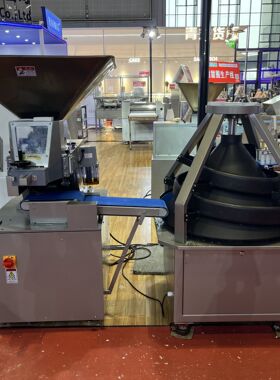 食品厂生产线商用连续面团分块机分割克重准自动散粉搓圆滚圆机