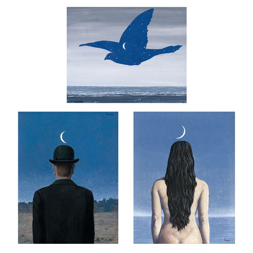 马格利特Magritte带圆顶硬礼帽的男人艺术挂画超现实主义装饰画芯