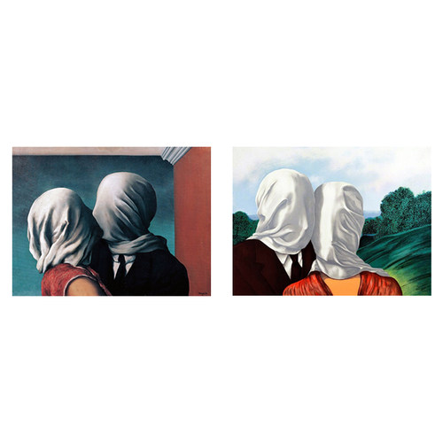 恋人 Rene Magritte 马格利特 装饰画超现实主义前卫艺术海报画芯