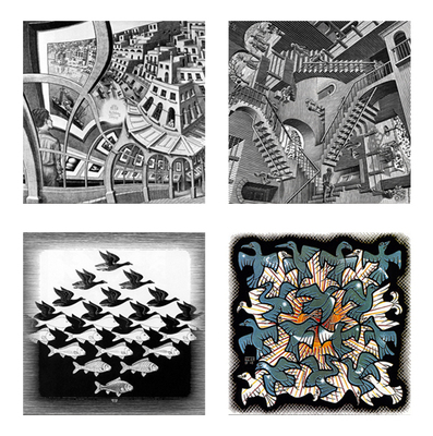 纪念碑谷装饰画Escher埃舍尔的盗梦空间无尽的楼梯视现代装饰挂画