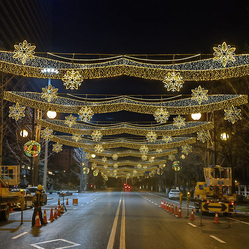 灯带铁艺led图案灯跨街灯光节造型平面墙楼装饰亮化小品灯过街灯