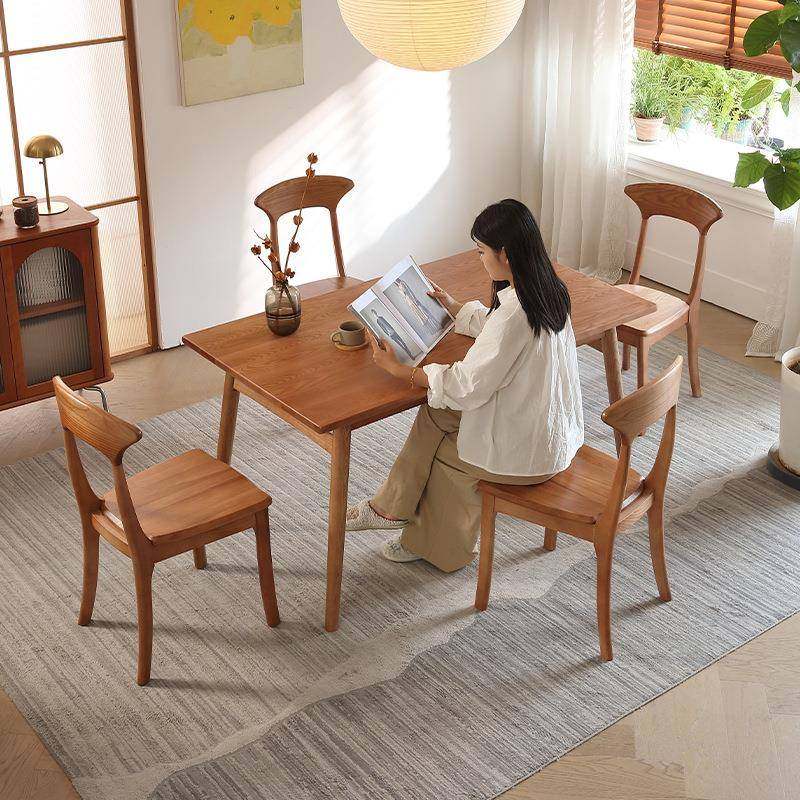 木月实木餐桌椅多尺寸可选择餐厅现代简约长方形饭桌白蜡木餐桌