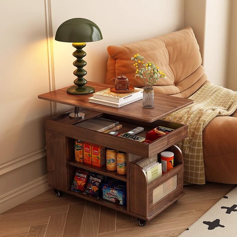 升降茶几折叠移动推车实木茶台茶桌小户型客厅多功能沙发餐桌两用