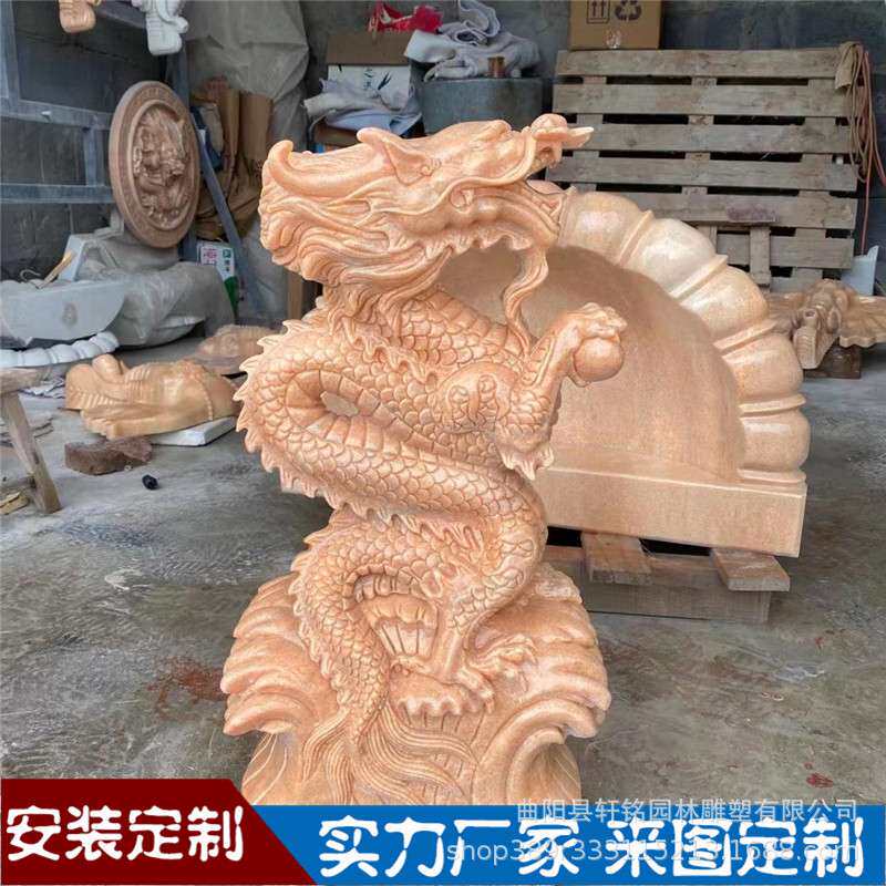 龙头鱼塘龙吐水别墅庭院喷泉水池流水摆件石材园林景观喷水青石