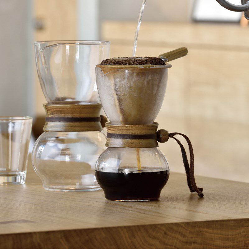HARIO咖啡壶法兰绒滴漏式手冲玻璃冲泡过滤分享壶手磨咖啡器具