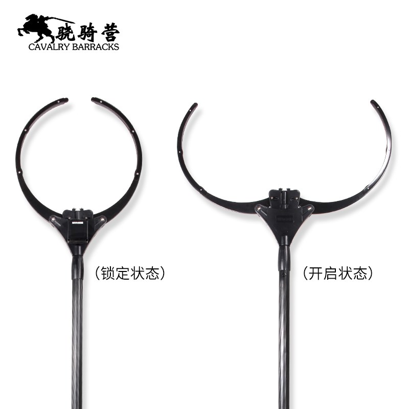 骁骑营铝合金防暴钢叉脚叉腰叉学校幼儿园保安器材可伸缩抓捕器