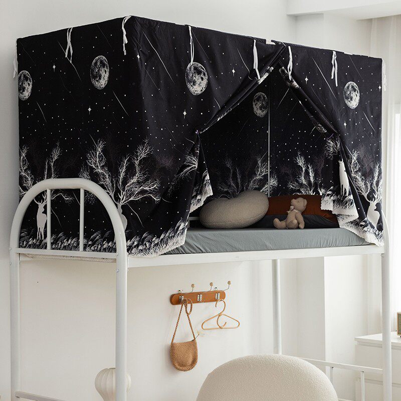 学生宿舍床帘一体式上铺下铺半遮光帘子男生女生全封闭蚊帐床幔