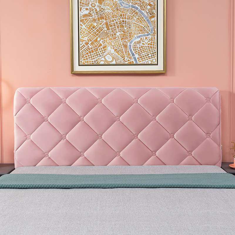 新款现代简约床头罩纯色绗缝布艺床头罩工艺支持 一件代发