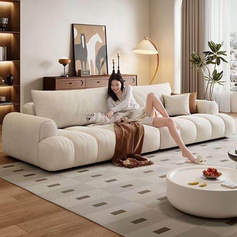 极简奶油风小户型客厅布艺沙发现代简约家用单双人轻奢沙发家具