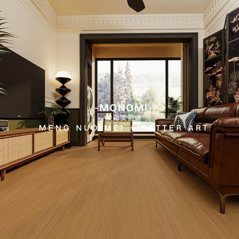 新中式中古风竖纹木纹砖750x1500客厅卧室地板砖阳台酒店民宿地砖