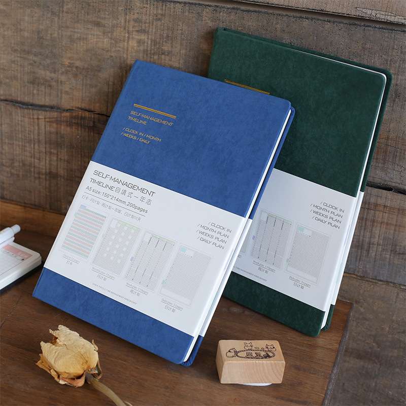 手账本布艺布料日程本自填时间轴内芯手帐本计划本自我笔记本子