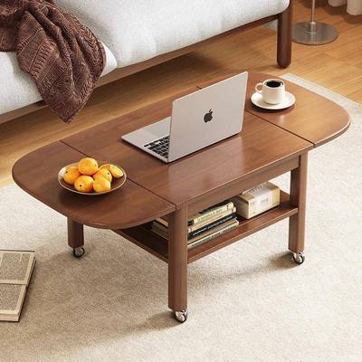 实木茶几可移动折叠茶台家用小户型客厅阳台茶桌简约现代沙发边几