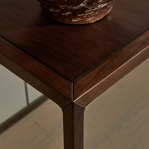 花架客厅置物架新中式实木架子式美学落地式旁边电视柜胡桃木宋黑