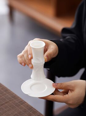 羊脂白酒杯德化陶瓷酒具套装举一反三10/30竹节小酒杯轻奢可定制