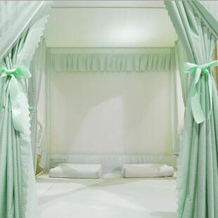 T型防尘遮光床帘开门方加厚米漆家用加密2底回床蚊帐烤三支架做帐