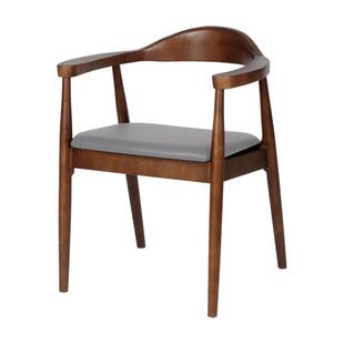 总统椅肯尼迪北欧实木餐椅新广岛扶手椅背靠简约中式家用椅子椅圈