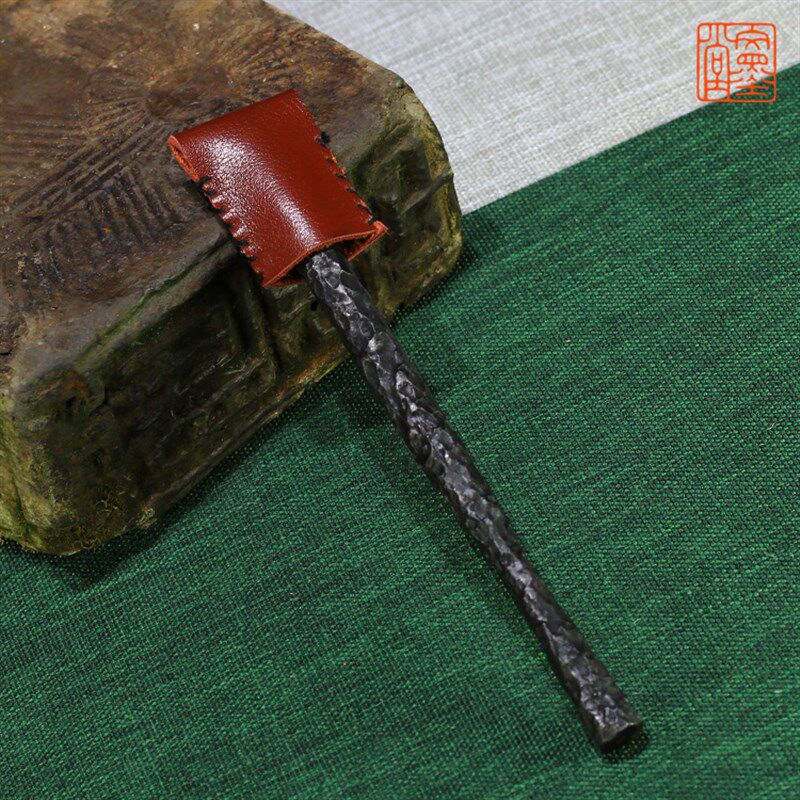 文墨堂刻刀 纯手工锻打陨坑篆刻刀石刻刀印泥青田鸡血石蓝星定制