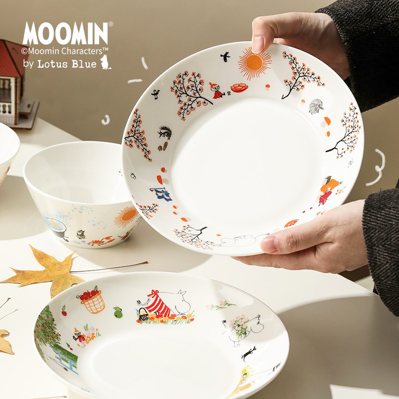 moomin餐具陶瓷餐盘家用创意儿童餐具可爱卡通盘子菜盘水果盘骨瓷