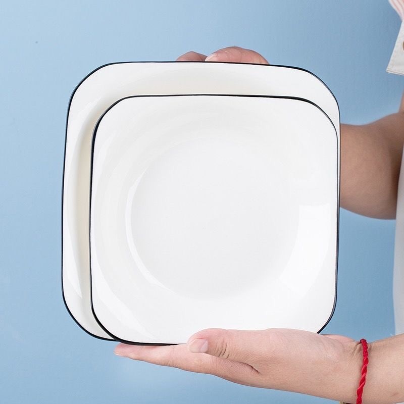 景德镇日式碗盘套装北欧陶瓷碗筷盘子家用微波炉餐具吃饭碗小汤碗