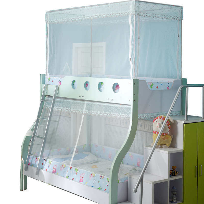 定制防摔家用子母床底儿童全高低帐纹专用铺婴儿上下蚊帐学生宿舍