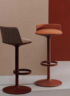 意式简约现代设计师创意hula圆形咖啡厅水吧高脚椅酒吧前台吧椅