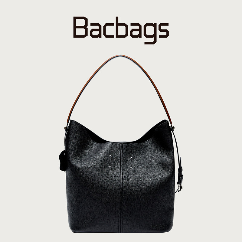 Bacbags头层牛皮水桶托特包大容量商务通勤手提单肩包女2026新款,箱包皮具/热销女包/男包,托特包,淘宝优惠券,粉丝福利购,淘宝优惠卷
