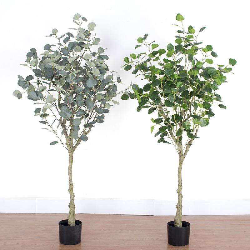 假树室内带盆大盆栽植物金钱树家居办公仿真花橱窗真绿植尤加利