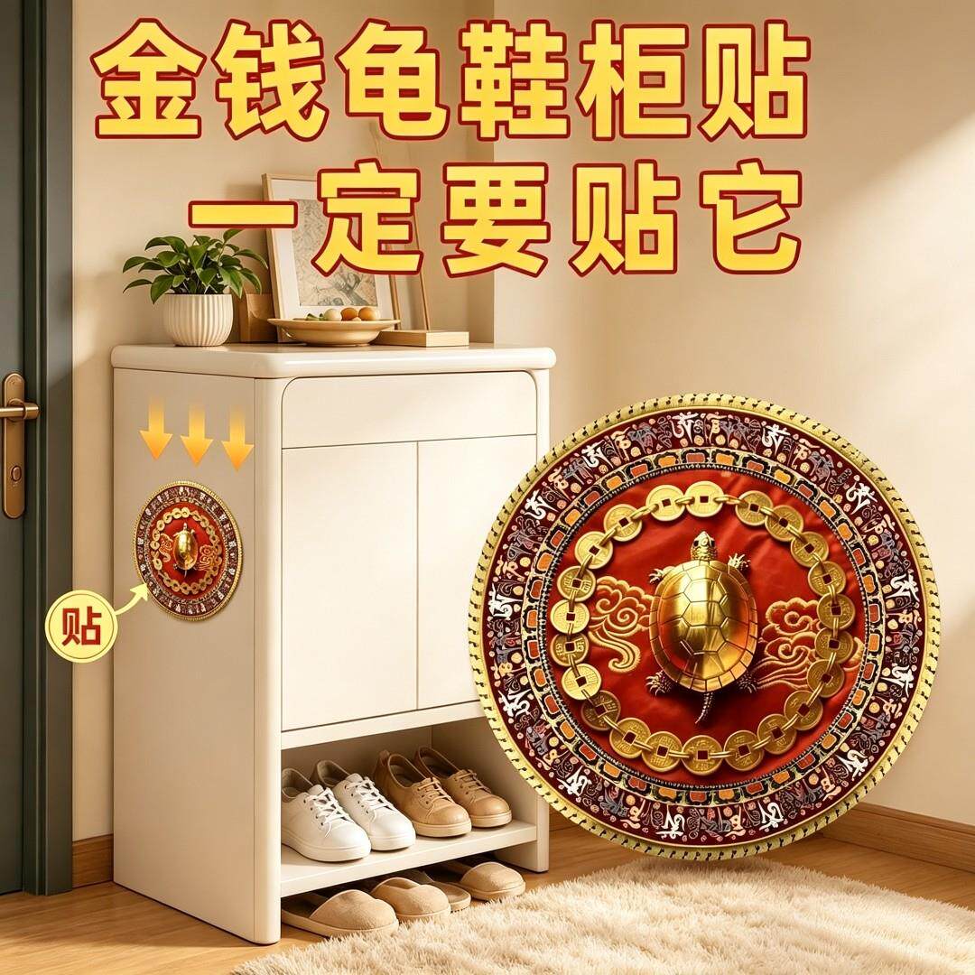 开门见鞋柜金钱龟贴入户门侧面有冰箱贴