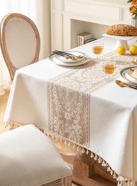 喜庆结婚红色餐桌布提花布艺茶几布简约现代轻奢装饰布长方形台布