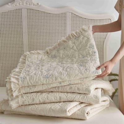 花边款全棉纯棉绗缝床盖三件套~多功能加厚夹棉加厚床单 四季薄被