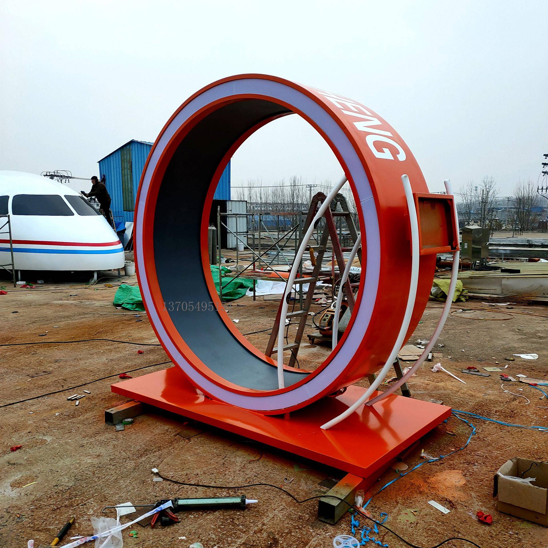 2021年新款蜗牛赛跑户外公园跑步机亲子健身娱乐打卡转轮跑步机